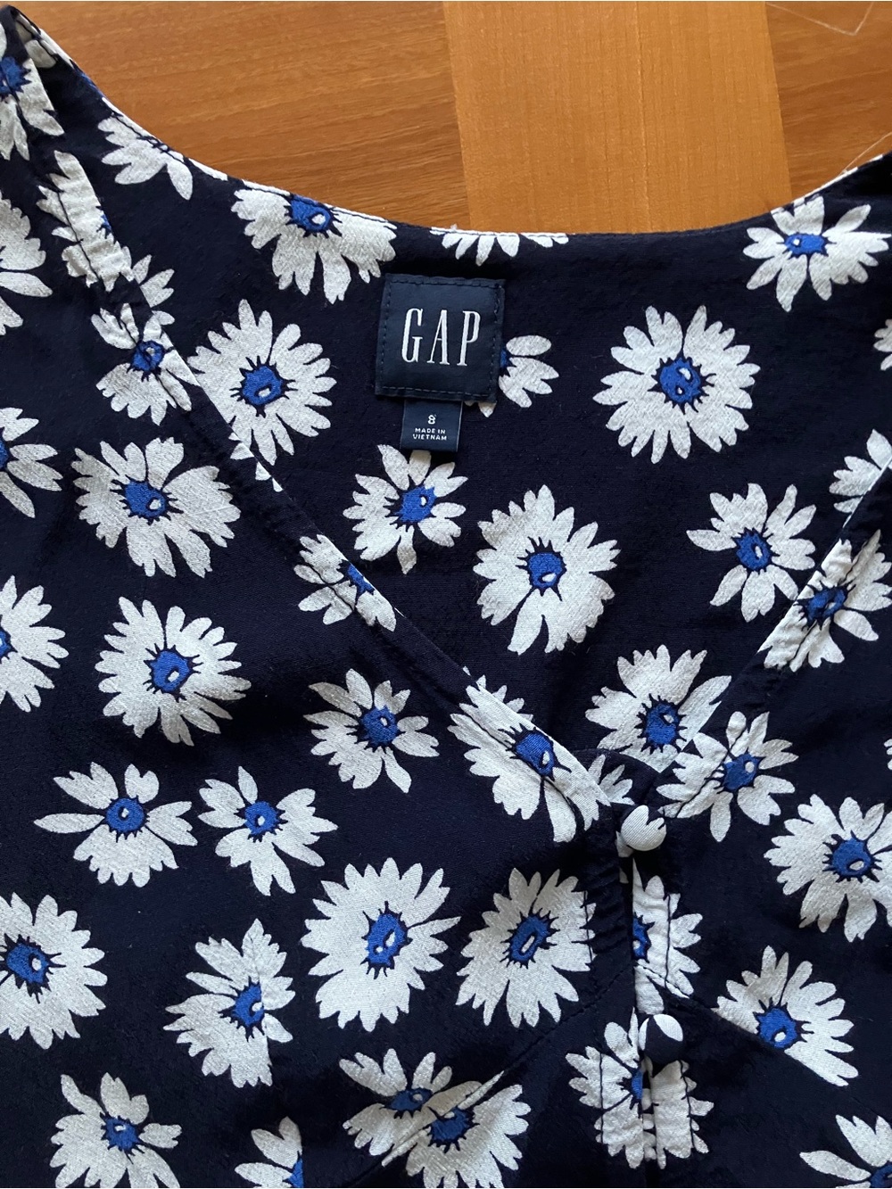 GAP Navy Floral Button-Front Dress